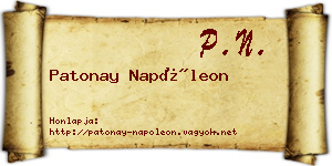 Patonay Napóleon névjegykártya